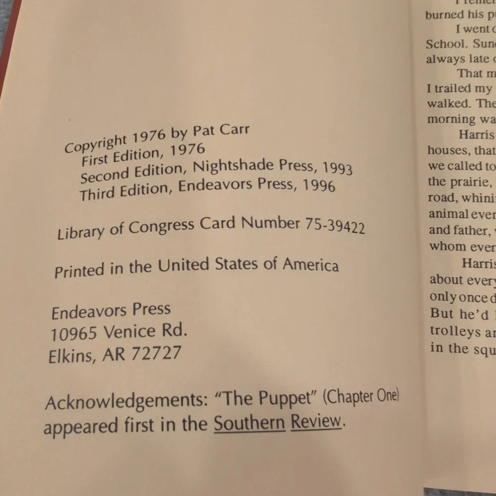 The Grass Creek Chronicle by‎ Pat Carr Signed
